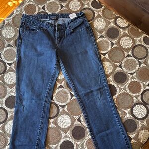 Levi's Mid Rise Straight-Leg Jeans in Dark Blue Denim